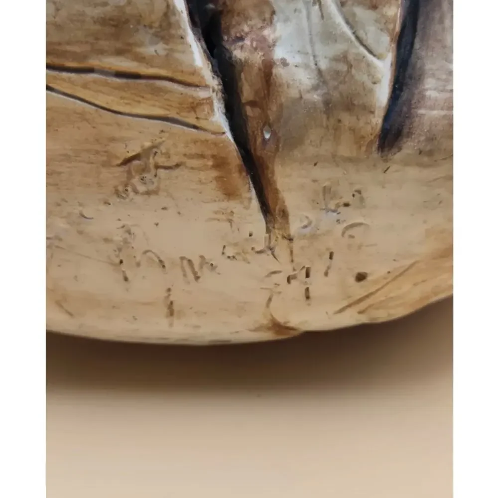 Decorative Sculpture Crafted out of Pottery Depicts Western Scene Pre Loved